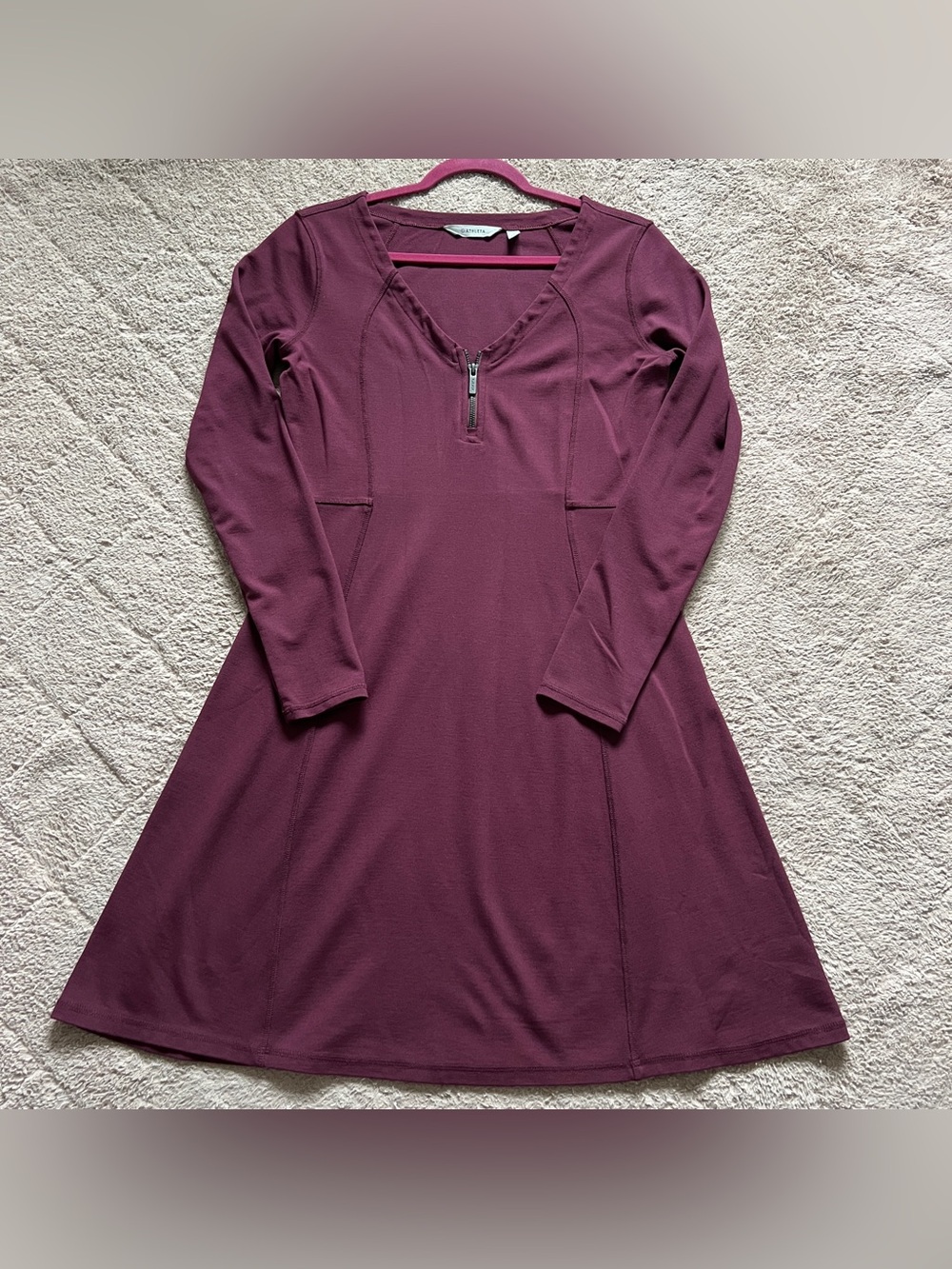 Athleta‎ Whereupon V-Neck Fit & Flare Dress Minimalist Preppy Capsule Sz S